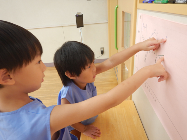 気温を見ている子ども