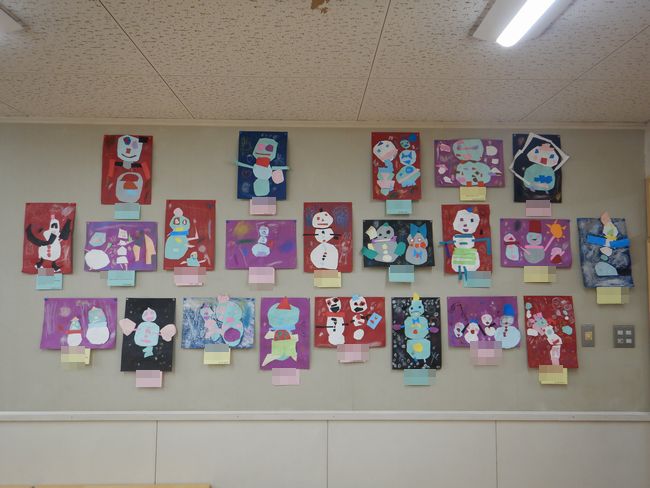 クラスの壁面雪だるま